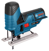 Bosch JS120N front view shows compact jig saw for tight spaces and accuracy.