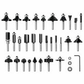 Bosch RBS030MBS 30-piece set overview showcasing versatile wood routing options.
