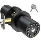 BOTHSTAR keypad door knob front view, matte black finish, secure entry for home and office.