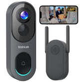 BOTSLAB 5MP doorbell front view with wide coverage for quick visitor awareness.