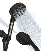 BOWGER filtered shower head with handle delivers purified water for softer skin.