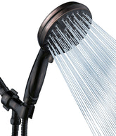 Bowger ORB high-pressure shower head with hose delivers powerful, spa-like coverage.