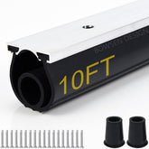 Bowsen heavy-duty bottom seal with aluminum track blocks drafts under a garage door