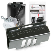 Box Doctor Repair Clips pack outlet clip demonstrates quick fix for loose outlets.