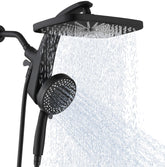 BOZYBO high-pressure rain shower head with 12-inch square design for full-body coverage
