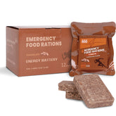 900 Emergency Food Bars Chocolate Hardtack packaging shown for quick, ready-to-eat energy during emergencies.