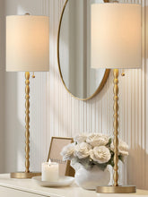 BRASSLISM buffet lamp base in brushed brass adds timeless elegance to entryways.