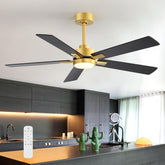 Breezary 52-inch LED ceiling fan in gold and black adds ambient airflow and style.