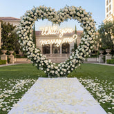 Breling 6.6ft heart arch stand glowing warmly for outdoor proposals