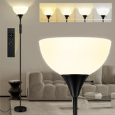 Bricosmocon torchiere floor lamp towers at 71 inches for expansive living room illumination.