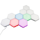 Bright Autism Tap-Tap lights arranged on a wall create a calming sensory display.