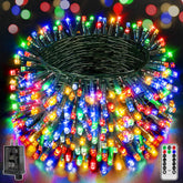 BrightChristmas 328ft LED lights illuminate outdoor spaces with vivid multicolor glow.