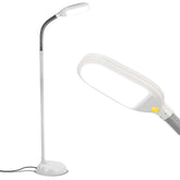 Brightech Litespan floor lamp base view showing sturdy weighted base for stability.
