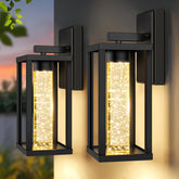 Brightever 2-pack outdoor wall lights with crystal bubble glass for warm porch illumination