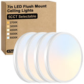 Brightever 7inch flush mount light front view highlights ultra-thin profile for sleek ceilings
