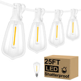 Brightever 25 ft string lights with 13 Edison bulbs, main view for ambient outdoor lighting