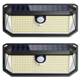 Brightever solar outdoor lights front view show bright 4000lm for perimeter visibility.