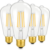 Brightever vintage 8W ST64 Edison bulb with clear glass for warm, inviting ambience in homes.
