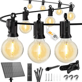 Brightown 38ft solar string lights with remote illuminate outdoor walls and patios