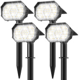 Brightown 4Pack solar spot lights illuminate outdoor spaces with broad coverage