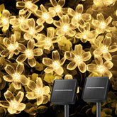 Brightown cherry blossom design solar string lights illuminate outdoors with delicate bloom motif