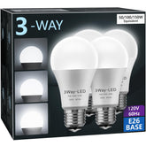 Briignite 3-way LED bulb showing 50/100/150W brightness levels for versatile lighting.