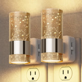 Briignite Night Light 2-Pack wall plug with dual upward and downward glow for hallways.