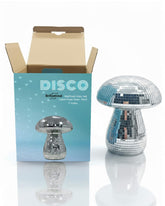 Brillantreal mushroom disco ball with 7-inch silver mirrors adds vibrant party ambiance.