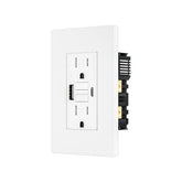 BRILLTECH 15A GFCI outlet with USB ports—dual charging in one unit.