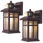 Brilvibera motion sensor bronze porch light, front view, showcasing durability for outdoor use.