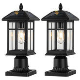 Brilvibera solar post light with dusk-to-dawn operation brightens paths