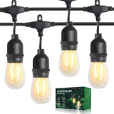 BRIMAX 12ft outdoor string lights with 5 LED bulbs for cozy outdoor evenings.