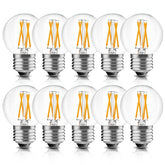 BRIMAX globe bulb dimmable close-up showing clear glass and warm ambience.