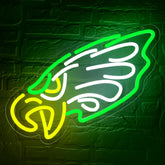 Brineon football neon sign wall decor with vibrant green glow for game room ambiance