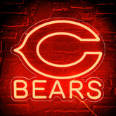 Brineon football neon sign adds vibrant orange glow for game-day ambiance.