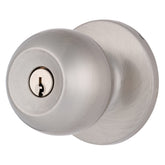 BRINKS transitional keyed entry knob in satin-nickel finish for exterior security and style