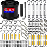 BRISBONN 164ft outdoor string light hanging kit for creating ambient patio spaces.