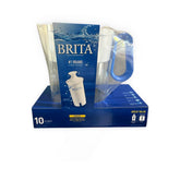 Brita large water filter pitcher with blue body offers convenient, filtered water at home.