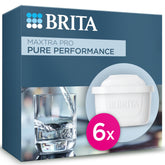BRITA MAXTRA PRO filter cartridge enhances tap water taste.