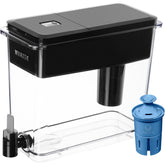 Brita UltraMax Elite black dispenser front view for 27-cup family hydration.