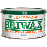 Briwax Clear finish in 1 lb can for a lustrous patina on wood surfaces.