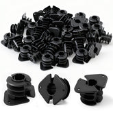Briwooody thru isolation clamp closeup shows durable plastic construction for reliable pipe support.