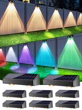 Brizled solar fence lights 8-pack for bright fence illumination after dark.