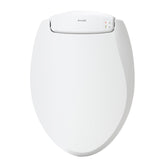 Brondell LumaWarm nightlight seat glows softly for safer nighttime use.