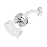Brondell VivaSpring compact shower filter front view showing filtration benefits