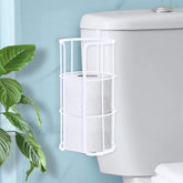 Brookstone over-the-toilet holder reserve, side view showing space-saving design