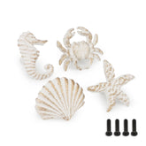 Brosay starfish knob on a white cabinet, sturdy cast iron finish.