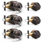 Brotima 3-pack entry door locksets in bronze finish for curb appeal and security.