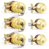 Brotima keyed-alike front door knob and deadbolt set assembly for easy installation.