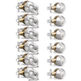 Brotima keyed entry knob and deadbolt in satin nickel for secure home entry